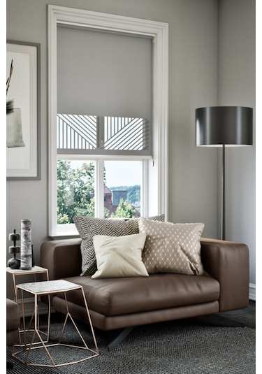 Lazer Kesim Mat Stor Perde, Lazer Kesimli Klasik Serisi, C-151005 Gri Renk Gri