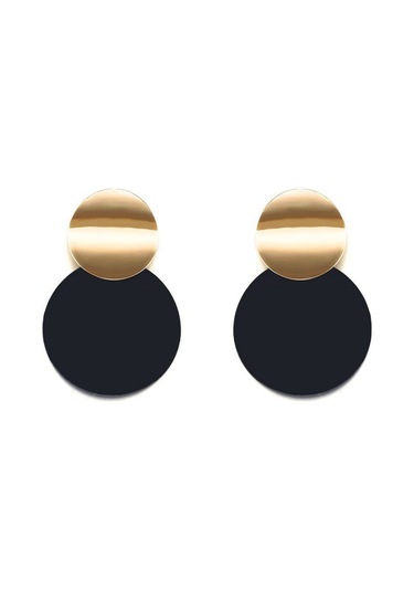 Moveevo Geometrik Yuvarlak Tasarımlı Gümüşten Altın Kaplama Günlük/gece Kulaklıkları - Dayanıklı Ve Şık Gold