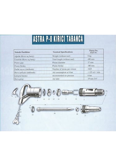 Astra P-8 Havalı Kırıcı Tabanca