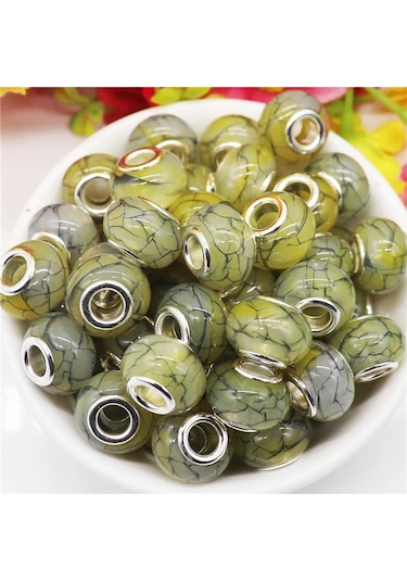 Irisdream 10 Adet Murano Reçine Rondelle Boncuk Bilezik Dıy Takı Yapımıaçık Açık