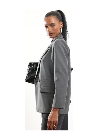 Antrasit Çift Düğmeli Blazer Ceket 17165 Antrasit