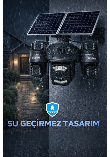 4 Kameralı Çift Solar Panelli Sim Kartlı Gece Görüşlü Aov Güvenlik Kamerası