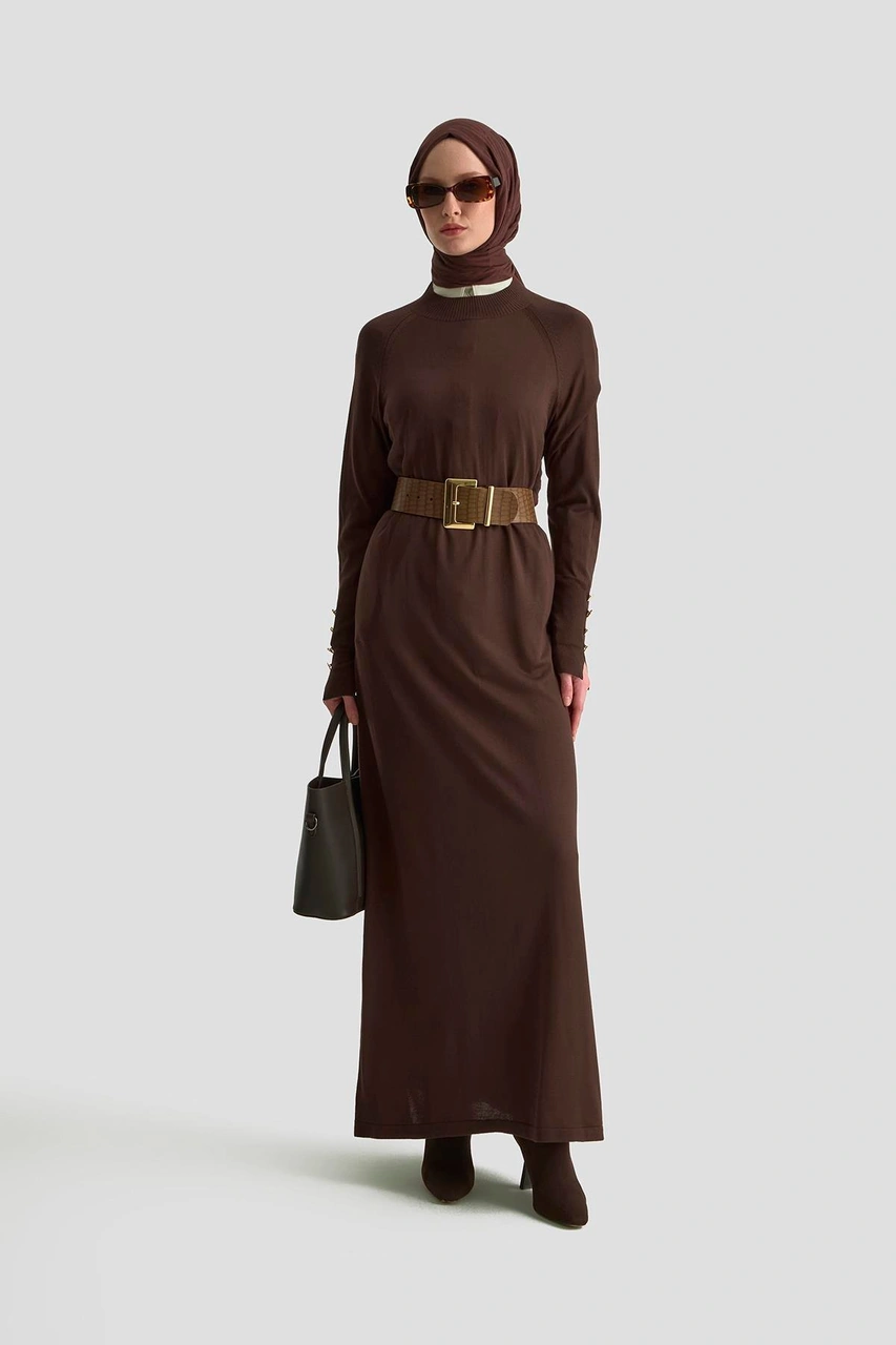 Armine Elbise 25kd7002 Acı Kahve Acı Kahverengi