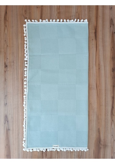 S.kahve Kız Erkek Bebek Battaniyesi Pike %100 Pamuklu Doğal Organik Uyku Çift Taraflı Örtü 86x86cm Btn10248 Yeşil