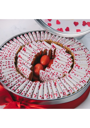 Kalp Ve Bulut Temalı Metal Kutu 80 Adet Napoliten Çikolata