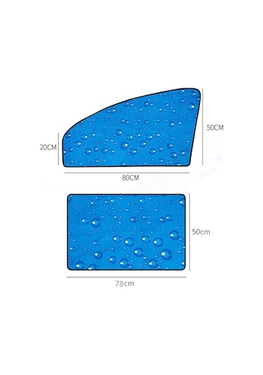 Sones R-2938 Tek Katlı Güneş Koruma Manyetik Araç Perdesi Araç Su Damlası Güneşlik Mavi Sol