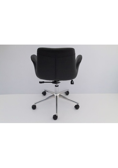 Hava Siyah Deri Ofis Çalışma Koltuğu