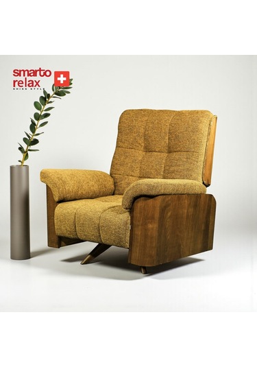 Smarto Relax Tv Koltuğu Sicilya Ergonomik Döner Mekanizma Bukle Polyester Kahverengi Dekoratif Baba Koltuğu Kahverengi