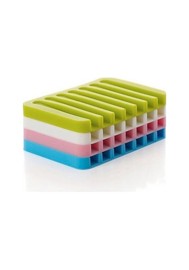 Yeşil Esnek Banyo Silikon Sabunluk Depolama Tutucu Soapbox Plaka Tepsi Drenaj