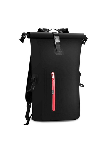 Fosenze Büyük Kapasiteli Su Geçirmez Sırt Çantası - 25l Kamp, Yüzme Ve Doğa Sporları İçin Dayanıklı Tasarım Siyah