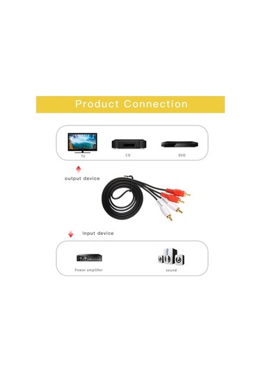 Besthome1 Altın Kaplı 1.5m Rca Ses Kablosu - Dvd, Tv Ve Cd İçin Premium Bağlantı