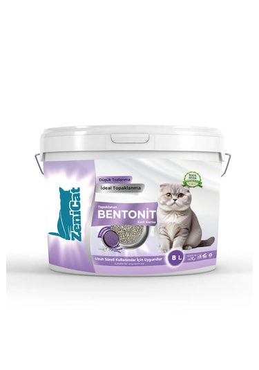 Zenicat Lavanta Kokulu İnce Taneli Bentonit Kedi Kumu 8 L
