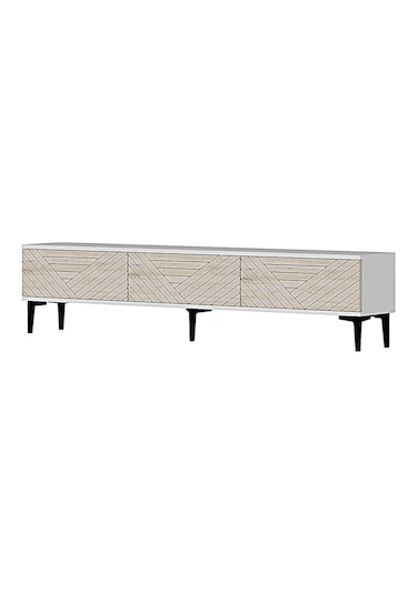 Tsa1804bt - Ferro180 Tv Stand, Tv Sehpası Beyaz-traverten Kapak 180cm Beyaz-traverten