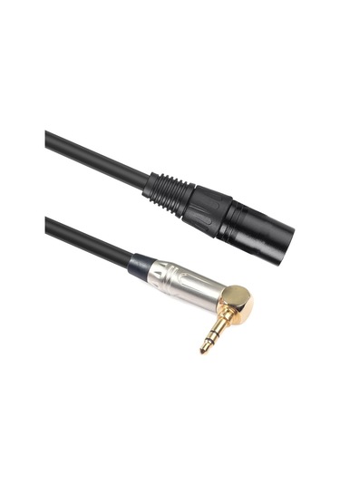 Sones 0,3 M 90 Derece 3,5 Mm Stereo Trs Erkek - Xlr 3 Pin Erkek Ses Kablosu Siyah