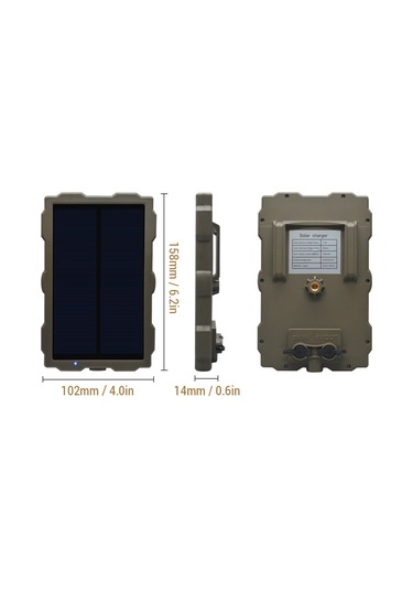 Mufunye S15 Av Kamerası İçin Güneş Enerjili Şarj Paneli - Ip66 Su Geçirmez, 1700mah Batarya, Dış Adaptör İle Şarj Edilebilir Siyah