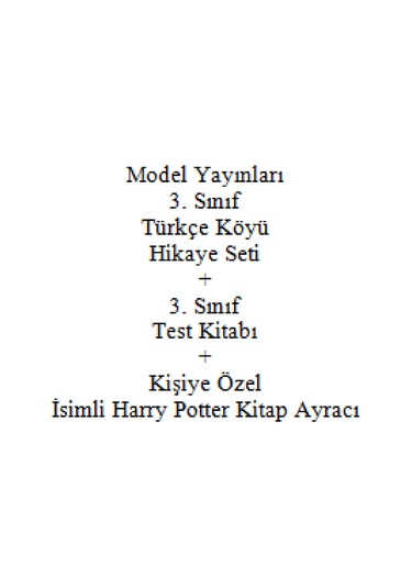 3. Sınıf Hikaye Kitabı Seti Model Yayınları Türkçe Köyü + 3. Sınıf Test Kitabı + Kişiye Özel İsimli Harry Potter Kitap Ayracı