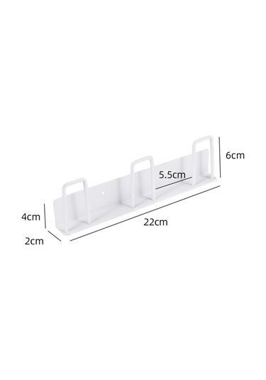 Cbtx Matkapsız 3 Kancalı Karbon Çelik Duvara Monte Bardaklık Organizatör Rafı - Beyaz