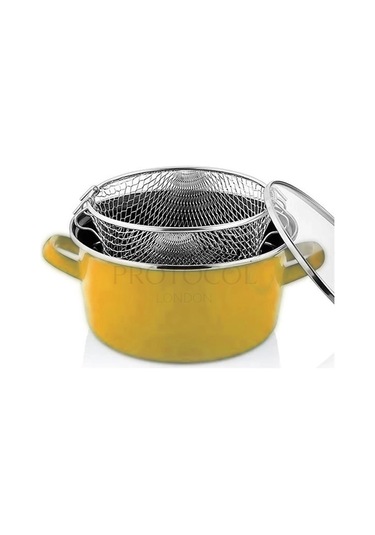Prestige Emaye Fritöz Tenceresi 22 Cm 3,5 Litre Sarı Renkli