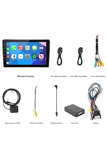 Ford Transit 2021-2024yıl 2gb Ram 32gb Rom Carplay Navigasyon 10"