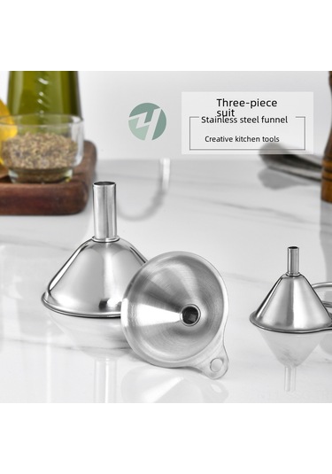 Springsun 201 Paslanmaz Çelik Mini Huni 3'lü Set: Sıvı Ayırıcı, Yağ/sirket Huni Ve Temizlik Fırçası İle Mutfakda Verimli Döküm