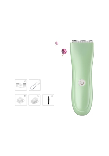 Sones Bebek Ve Çocuk Saç Kesme Makinesi Elektrikli Saç Kesme Makinesi Şarj Edilebilir Tıraş Makinesi Yeşil