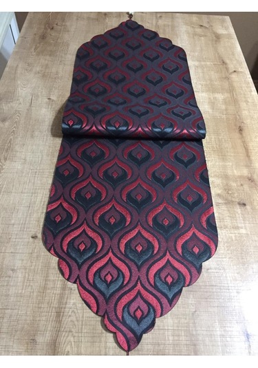 Finezza Üç Boyutlu Damla Desen Leke Tutmaz Kırmızı Runner