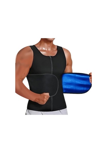 Ganzhoushop Yeleği Vücut Suntek Siyah Sauna İnceltici İçin Erkekler Geniş Bel Yj Siyah