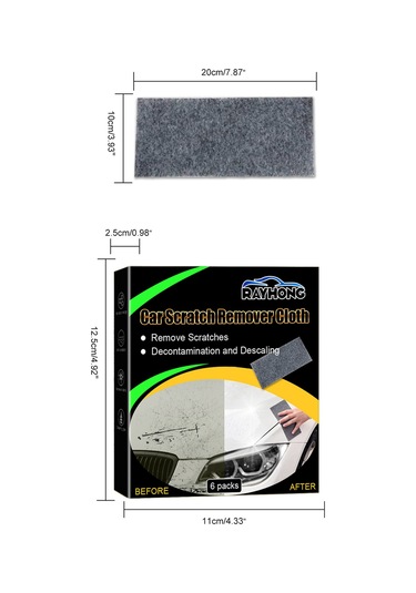 Tenfowee 6 Adet Nano Teknoloji Araba Çizik Temizleme Bezi - Boya Bakımı, Aşınma, Kirlilik Ve Pas Giderici Tıraş Bezi
