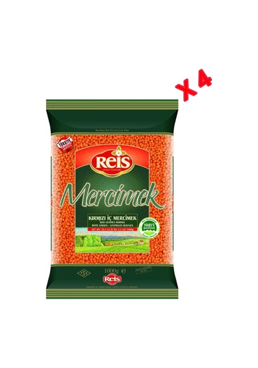 Reis Gıda Kırmızı İç Mercimek 4 x 1 KG