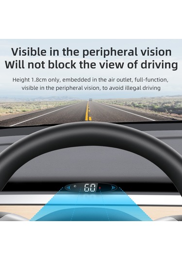 Mufunye Tesla Model 3 & Y İçin Hud Hız Göstergesi: Vites, Sinyal, Pil, Kapı Ve Emniyet Kemeri Uyarısı