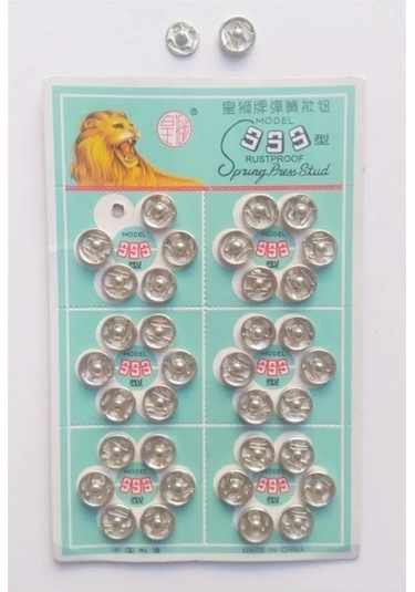 Çıtçıt Dügme Gümüş Renk 1no 10mm 36 Adet