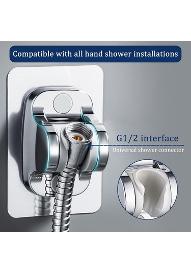 Ayarlanabilir Duş Başlığı Tutucusu Delme Gerektirmeyen Banyo Braketi B Diğer