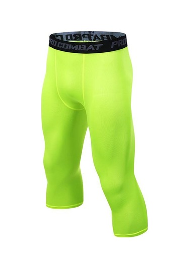 Hızlı Kuruyan Yüksek Elastik Kısa Spor Taytı, 9 Renkte Mevcuttur, Fitness, Açık Hava Antrenmanı Ve Basketbol İçin İdealdir, Ter Emici Tasarım. Fosforlu Yeşil