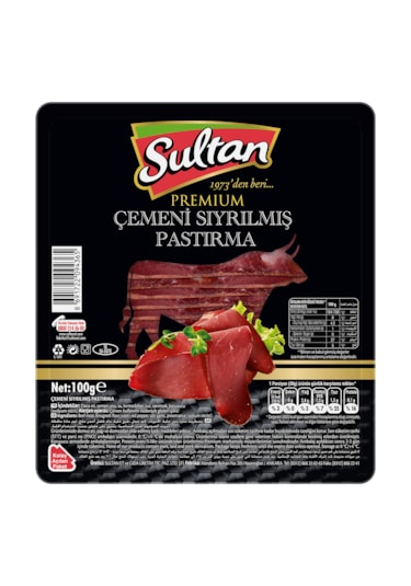 Sultan Etçi Çemeni Sıyrılmış Pastırma 100 G