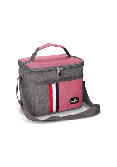 Neevoyu 8l Kapasiteli Isı Saklama Çanta - Aluminyum Folyo Içli, Su Geçirmez, Elden Taşınabilir, Piknik Ve Ofis İçin Turuncu-pembe Büyük Boy Pembe