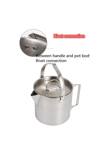 Açık Hava Paslanmaz Çelik Su Isıtıcısı, 1.2l Dağcılık Kamp Çaydanlığı, Taşınabilir Askılı Tencere Tencere Kahve Potu Piknik Potu Diğer