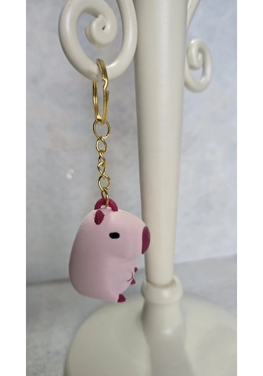 Pembe Capybara Anahtarlık Kaliteli Aksesuar Çanta Charm