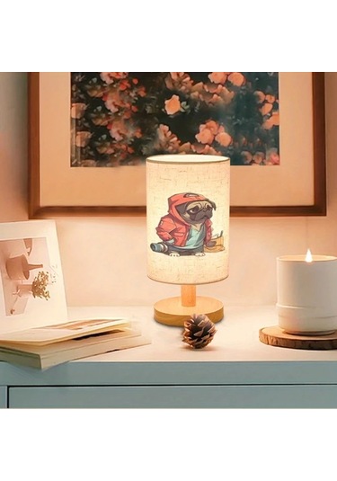 Willowhaven Creative Fabric Small Bedside Lamp 300g Usb Powered Cartoon Table Lamp Yatak Başı Aydınlatma Füme