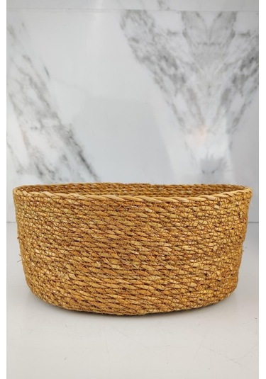 Digithome Hasır Banyo Ve Makyaj Organizer Sepeti Oval Düzenleyici 28 Cm Kahverengi - Pnl-ph22 S/3