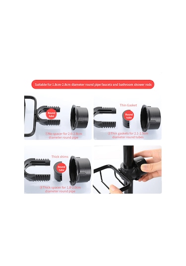 Maiyame Banyo Ve Mutfak Faucet Rakusu - Paslanmaz Çelik Sulama Organizerı, Sponge Sabun Tutucu, Boşluk Tasarrufu, Kurutma Özelliği Siyah