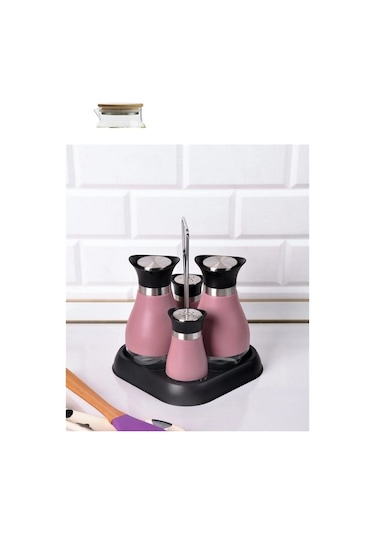 Paçi 4 Parça Pembe Yağlık Ve Baharatlık
