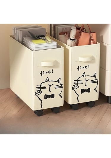 Xuweiwei Masa Altı Tekerlekli Çekmece - Mobil Ofis Organizasyonu İçin Krem Beyaz Krem Beyaz