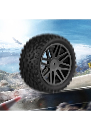 Maiyame 1:10 Ölçekli 4x4 Rc Araçlar İçin 85mm Siyah Kauçuk Lastikler, Jantlı, Yüksek Tutuş, Engelleri Kolay Aşar