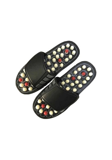 Sağlık Akupunktur Refleksoloji Shiatsu Bahar Döner 3d Ayak Masaj Terlik Omurga Sandal Vücut Detoks Ayak Masaj Ayakkabı Ayak Bakım Aracı Lk22ar Siyah