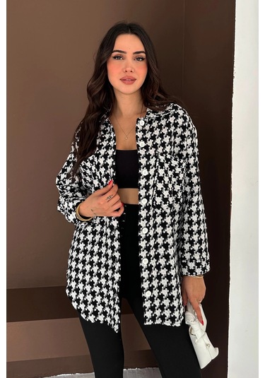 Kazayağı Gömlek Siyah Siyah