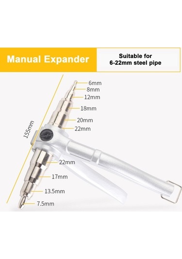 Ebitda Klima Bakımı İçin Ergonomik Çinko-demir Tüp Genişletici, Kaymaz Tutma Yüzeyli, 6-22mm Çap İçin
