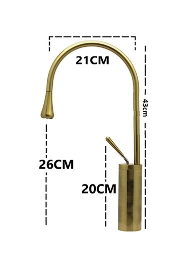 Damla Çanak Lavabo Bataryası Gold Mat 093001 Altın