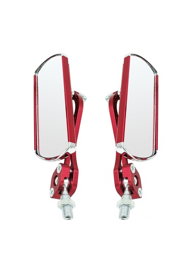 Yaleker Bisiklet İçin Alüminyum Geribakış Aynası - 22.2mm'den Düşük Saplar İçin - Ayarları Kolay - Dayanıklı - Geniş Görünüm - Kırmızı Çift Kırmızı