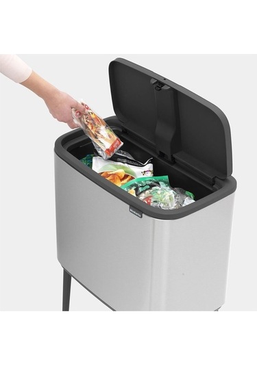 Bo Çöp Kovası Dokunmatik, Ayaklı, 36lt - Paslanmaz Çelik Paslanmaz Çelik