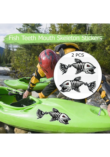 Geeroyoo Kolay Uygulama İçin Transfer Bantlı Vinil Balık Kılçığı Sticker Çifti, 20x9cm, Renk Seçenekli